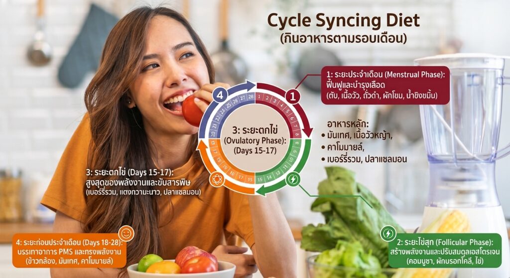 กินอาหารตามรอบเดือน Cycle Syncing Diet