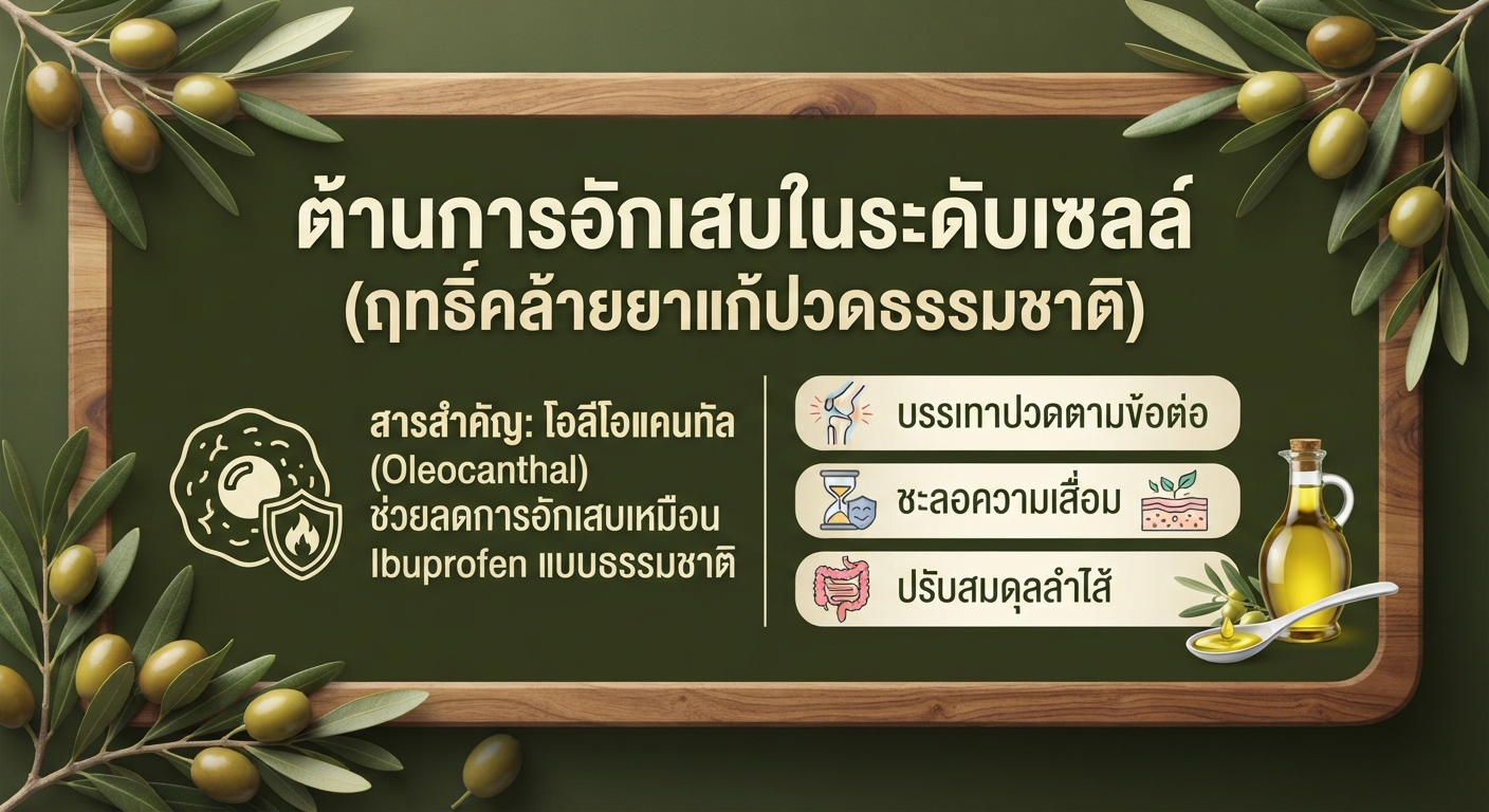 3 ประโยชน์สุดว้าว! กินน้ำมันมะกอกเพียวๆ วันละ 1 ช้อน เสริมสุขภาพ ต้านอักเสบ ชะลอวัย